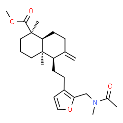 ChemSpider 2D Image | Methyl (1R,4aR,5R,8aS)-5-[2-(2-{[acetyl(methyl)amino]methyl}-3-furyl)ethyl]-1,4a-dimethyl-6-methylenedecahydro-1-naphthalenecarboxylate | C25H37NO4