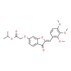 ChemSpider 2D Image | Isopropyl {[(2Z)-3-oxo-2-(2,3,4-trimethoxybenzylidene)-2,3-dihydro-1-benzofuran-6-yl]oxy}acetate | C23H24O8