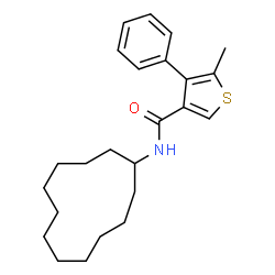 ChemSpider 2D Image | N-Cyclododecyl-5-methyl-4-phenyl-3-thiophenecarboxamide | C24H33NOS
