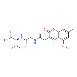 ChemSpider 2D Image | N-[(5-Methoxy-4,7-dimethyl-2-oxo-2H-chromen-3-yl)acetyl]glycyl-L-valine | C21H26N2O7