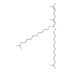 ChemSpider 2D Image | 1-({(2E)-3,7-Dimethyl-1-[(11-methyldodecyl)oxy]-2,6-octadien-1-yl}oxy)-11-methyldodecane | C36H70O2