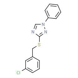 ChemSpider 2D Image | 3-[(3-Chlorobenzyl)sulfanyl]-1-phenyl-1H-1,2,4-triazole | C15H12ClN3S