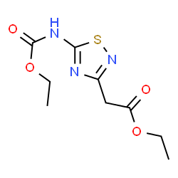 ChemSpider 2D Image | Ethyl {5-[(ethoxycarbonyl)amino]-1,2,4-thiadiazol-3-yl}acetate | C9H13N3O4S