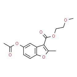 ChemSpider 2D Image | 2-Methoxyethyl 5-acetoxy-2-methyl-1-benzofuran-3-carboxylate | C15H16O6