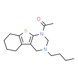ChemSpider 2D Image | 1-(3-Butyl-3,4,5,6,7,8-hexahydro[1]benzothieno[2,3-d]pyrimidin-1(2H)-yl)ethanone | C16H24N2OS