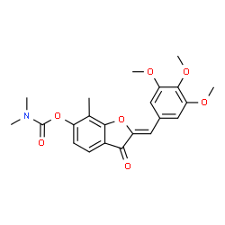 ChemSpider 2D Image | (2Z)-7-Methyl-3-oxo-2-(3,4,5-trimethoxybenzylidene)-2,3-dihydro-1-benzofuran-6-yl dimethylcarbamate | C22H23NO7
