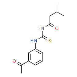 ChemSpider 2D Image | N-[(3-Acetylphenyl)carbamothioyl]-3-methylbutanamide | C14H18N2O2S