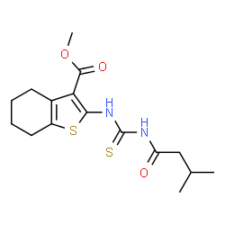 ChemSpider 2D Image | Methyl 2-{[(3-methylbutanoyl)carbamothioyl]amino}-4,5,6,7-tetrahydro-1-benzothiophene-3-carboxylate | C16H22N2O3S2