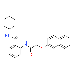ChemSpider 2D Image | N-Cyclohexyl-2-{[(2-naphthyloxy)acetyl]amino}benzamide | C25H26N2O3