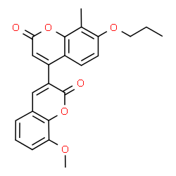 ChemSpider 2D Image | 8-Methoxy-8'-methyl-7'-propoxy-2H,2'H-3,4'-bichromene-2,2'-dione | C23H20O6