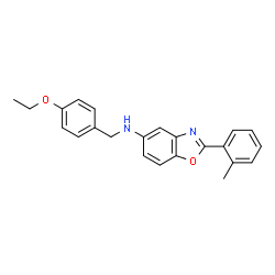 ChemSpider 2D Image | N-(4-Ethoxybenzyl)-2-(2-methylphenyl)-1,3-benzoxazol-5-amine | C23H22N2O2