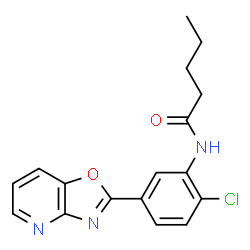ChemSpider 2D Image | N-[2-Chloro-5-([1,3]oxazolo[4,5-b]pyridin-2-yl)phenyl]pentanamide | C17H16ClN3O2