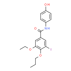 ChemSpider 2D Image | 3-Ethoxy-N-(4-hydroxyphenyl)-5-iodo-4-propoxybenzamide | C18H20INO4
