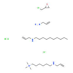 ChemSpider 2D Image | 6-(allylamino)hexyl-trimethyl-ammonium; N-allyldecan-1-amine; 2-(chloromethyl)oxirane; prop-2-en-1-amine; chloride; hydrochloride | C31H67Cl3N4O
