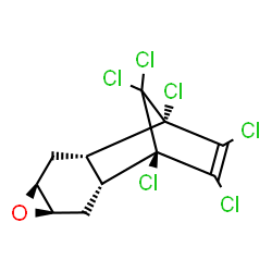 ChemSpider 2D Image | (1R,2R,4R,6S,8S,9S)-1,9,10,11,12,12-Hexachloro-5-oxatetracyclo[7.2.1.0~2,8~.0~4,6~]dodec-10-ene | C11H8Cl6O