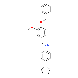 ChemSpider 2D Image | N-[4-(Benzyloxy)-3-methoxybenzyl]-4-(1-pyrrolidinyl)aniline | C25H28N2O2