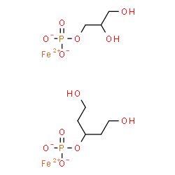 ChemSpider 2D Image | Iron(2+) 1,5-dihydroxy-3-pentanyl phosphate 2,3-dihydroxypropyl phosphate (2:1:1) | C8H18Fe2O12P2