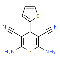 ChemSpider 2D Image | 2,6-Diamino-4-(2-thienyl)-4H-thiopyran-3,5-dicarbonitrile | C11H8N4S2