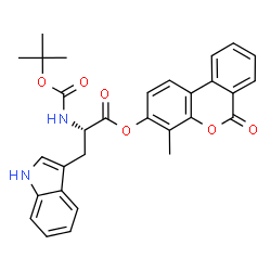 ChemSpider 2D Image | 4-Methyl-6-oxo-6H-benzo[c]chromen-3-yl N-{[(2-methyl-2-propanyl)oxy]carbonyl}-L-tryptophanate | C30H28N2O6