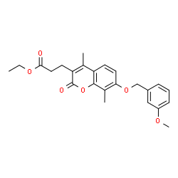 ChemSpider 2D Image | Ethyl 3-{7-[(3-methoxybenzyl)oxy]-4,8-dimethyl-2-oxo-2H-chromen-3-yl}propanoate | C24H26O6