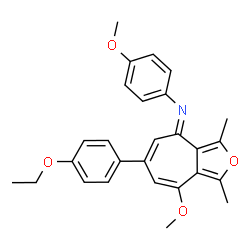 ChemSpider 2D Image | (4E)-6-(4-Ethoxyphenyl)-8-methoxy-N-(4-methoxyphenyl)-1,3-dimethyl-4H-cyclohepta[c]furan-4-imine | C27H27NO4