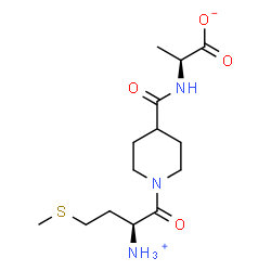 ChemSpider 2D Image | (2S)-2-[({1-[(2S)-2-Ammonio-4-(methylsulfanyl)butanoyl]-4-piperidinyl}carbonyl)amino]propanoate | C14H25N3O4S