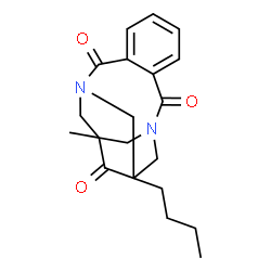 ChemSpider 2D Image | 1-Butyl-14-methyl-3,12-diazatetracyclo[10.3.1.1~3,14~.0~5,10~]heptadeca-5,7,9-triene-4,11,15-trione | C20H24N2O3