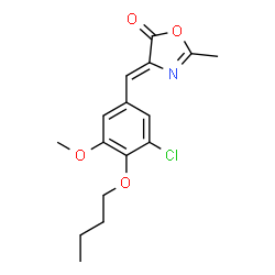 ChemSpider 2D Image | (4Z)-4-(4-Butoxy-3-chloro-5-methoxybenzylidene)-2-methyl-1,3-oxazol-5(4H)-one | C16H18ClNO4