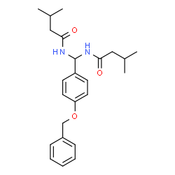 ChemSpider 2D Image | N,N'-{[4-(Benzyloxy)phenyl]methylene}bis(3-methylbutanamide) | C24H32N2O3