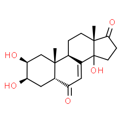 ChemSpider 2D Image | (2beta,3beta,5beta,14xi)-2,3,14-Trihydroxyandrost-7-ene-6,17-dione | C19H26O5