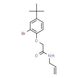 ChemSpider 2D Image | N-allyl-2-(2-bromo-4-tert-butylphenoxy)acetamide | C15H20BrNO2
