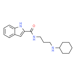 ChemSpider 2D Image | N-[3-(Cyclohexylamino)propyl]-1H-indole-2-carboxamide | C18H25N3O