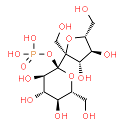 ChemSpider 2D Image | (2S,3R,4S,5S,6R)-2-[(2S,3S,4S,5R)-3,4-Dihydroxy-2,5-bis(hydroxymethyl)tetrahydro-2-furanyl]-3,4,5-trihydroxy-6-(hydroxymethyl)tetrahydro-2H-pyran-2-yl dihydrogen phosphate | C12H23O14P