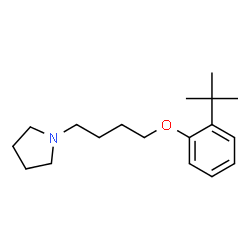 ChemSpider 2D Image | 1-{4-[2-(2-Methyl-2-propanyl)phenoxy]butyl}pyrrolidine | C18H29NO