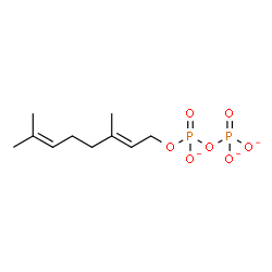 ChemSpider 2D Image | Diphosphoric acid, mono[(2E)-3,7-dimethyl-2,6-octadien-1-yl] ester, ion(3-) | C10H17O7P2