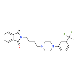 ChemSpider 2D Image | 2-(4-{4-[3-(Trifluoromethyl)phenyl]-1-piperazinyl}butyl)-1H-isoindole-1,3(2H)-dione | C23H24F3N3O2