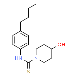 ChemSpider 2D Image | N-(4-Butylphenyl)-4-hydroxy-1-piperidinecarbothioamide | C16H24N2OS