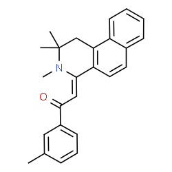ChemSpider 2D Image | (2Z)-1-(3-Methylphenyl)-2-(2,2,3-trimethyl-2,3-dihydrobenzo[f]isoquinolin-4(1H)-ylidene)ethanone | C25H25NO