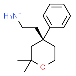 ChemSpider 2D Image | 2-[(4R)-2,2-Dimethyl-4-phenyltetrahydro-2H-pyran-4-yl]ethanaminium | C15H24NO
