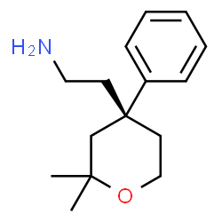 ChemSpider 2D Image | 2-[(4R)-2,2-Dimethyl-4-phenyltetrahydro-2H-pyran-4-yl]ethanamine | C15H23NO