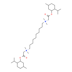 ChemSpider 2D Image | N,N'-Bis{2-[(2-isopropyl-5-methylcyclohexyl)oxy]-2-oxoethyl}-N,N,N',N'-tetramethyl-1,10-decanediaminium | C38H74N2O4