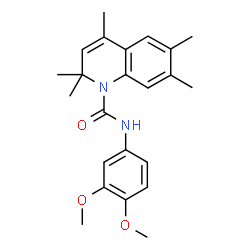 ChemSpider 2D Image | N-(3,4-Dimethoxyphenyl)-2,2,4,6,7-pentamethyl-1(2H)-quinolinecarboxamide | C23H28N2O3