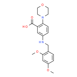 ChemSpider 2D Image | 5-[(2,4-Dimethoxybenzyl)amino]-2-(4-morpholinyl)benzoic acid | C20H24N2O5
