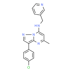 ChemSpider 2D Image | 3-(4-Chlorophenyl)-5-methyl-N-(3-pyridinylmethyl)pyrazolo[1,5-a]pyrimidin-7-amine | C19H16ClN5