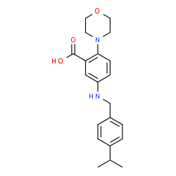 ChemSpider 2D Image | 5-[(4-Isopropylbenzyl)amino]-2-(4-morpholinyl)benzoic acid | C21H26N2O3