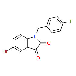 ChemSpider 2D Image | 5-Bromo-1-(4-fluorobenzyl)-1H-indole-2,3-dione | C15H9BrFNO2