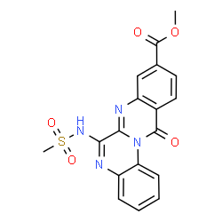ChemSpider 2D Image | Methyl 6-[(methylsulfonyl)amino]-12-oxo-12H-quinoxalino[2,1-b]quinazoline-9-carboxylate | C18H14N4O5S