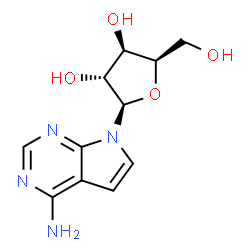 ChemSpider 2D Image | 7-(beta-D-Xylofuranosyl)-7H-pyrrolo[2,3-d]pyrimidin-4-amine | C11H14N4O4