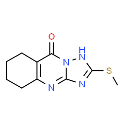 ChemSpider 2D Image | [1,2,4]triazolo[5,1-b]quinazolin-9(4H)-one, 5,6,7,8-tetrahydro-2-(methylthio)- | C10H12N4OS