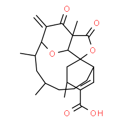 ChemSpider 2D Image | 3,10,12,16-Tetramethyl-14-methylene-15,17-dioxo-18,20-dioxatetracyclo[11.5.2.0~1,6~.0~16,19~]icos-4-ene-4-carboxylic acid | C24H32O6